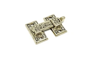 Latch SHUTTER LATCH Antique Style Cabinet Latch Solid Polished Brass Lacquered - Picture 1 of 3