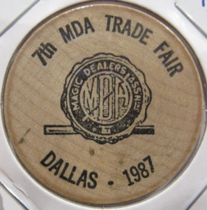 1987 Magic Dealers Association Dallas, TX Wooden Nickel - Token Texas - Picture 1 of 2