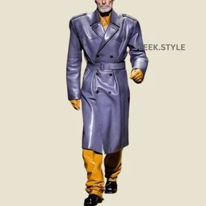 Men Trench Coat Leather Collection Casual New Genuine Lambskin Haven Emporium - Picture 1 of 4