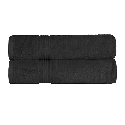 Juego de 2 toallas de baño de algodón egipcio altamente absorbentes sólidas ultra suaves Foto 1 de 4