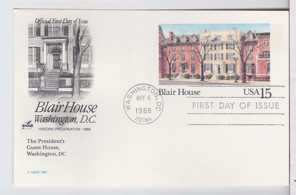 TurtlesTradingPost-Blair House 1988 #UX121 FDC Artcraft Cachet - Image 1 of 1