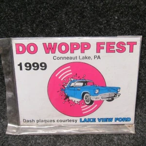 1999 Conneaut Lake PA Do Wopp Fest Cruise-In Give Away Entry Mini Dash Plaque  - Picture 1 of 2