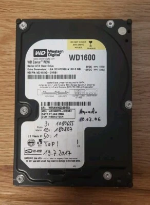WD Caviar RE16 160GB 7,200 RPM 1.5 Gbps 3.5 Inch SATA HDD WD1600YD-01NVB1 - Bild 1 von 4