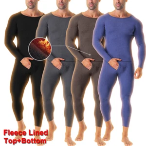 Thermal Underwear for Men Long Johns Fleece Lined Base Layer Set Cold Weather - Picture 1 of 35