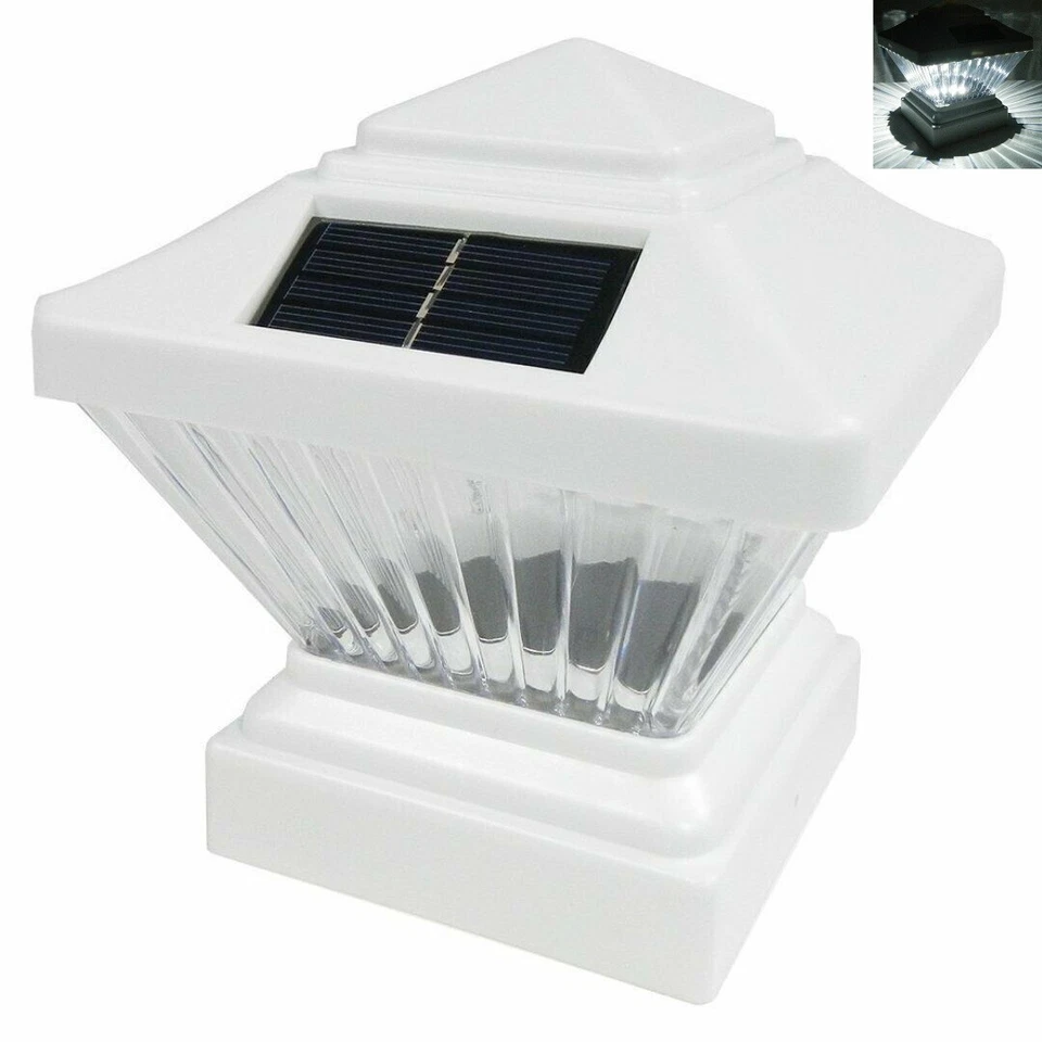 Reusable Revolution Solar Powered White Outdoor Garden Deck Dock 4 x 4 PVC Fence Post Light
