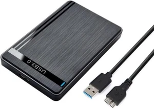 USB 3.0 SATA External Case Hard Drive Enclosure HDD SSD  2.5 Inch Caddy Black - Afbeelding 1 van 9