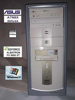 ASUS A7N8X Deluxe AMD ATHLON 2.1 - WIN 98 - ALBATRON GEFORCE 5600 - TESTATO - Immagine 1 di 4
