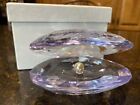 Oyster Shell Pearl Paperweight Figurine Clear Crystal Glass By Simon Designs Box
