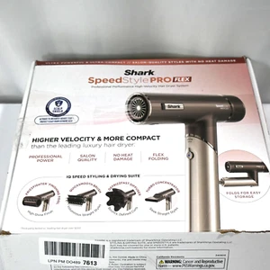 Shark Speed Style Pro Flex Hair Dryer System Mocha Silver Works Broken Part Pics - Picture 1 of 13
