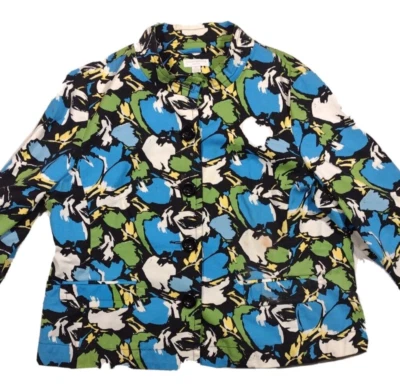 Chaqueta Floral Charter Club Para Mujer Talla Grande Pequeña Botón Elastizada Flex Corta L  Foto 1 de 4