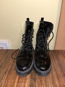 Womens Black Combat Boots Dr. Martens Dupe Size 5.5