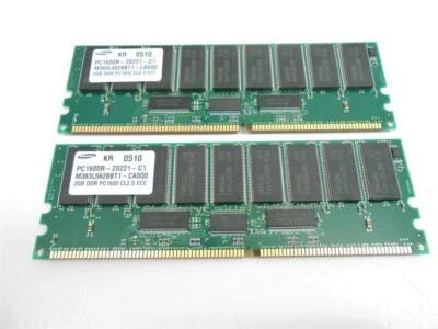 Samsung 4GB (2x2GB) DDR Registered ECC PC-1600 200Mhz Memory M383L5628BT1-CA0Q0 - Image 1 of 3