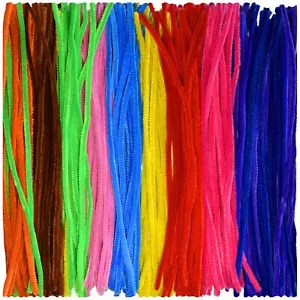 100 Pcs Multi-Color Pipe Cleaners Chenille Stems for DIY Craft Art Decorations - Picture 1 of 7