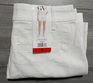 Gloria Vanderbilt Chino Shorts Erwachsene Damen Größe 8 weiß Sommer Strand - Bild 1 von 8