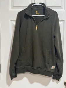 Vintage Carhartt Herren 1/4 Zip Pullover Größe M. Armeegrün! EUC - Bild 1 von 6