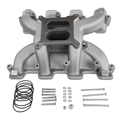 Colector de admisión de tiro medio plano doble 300-130 aluminio compatible con GM LS1 L... Foto 1 de 4