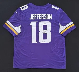 Justin Jefferson signiert handsigniert Vikings Nike Vapor Fuse Trikot Beckett Jets - Bild 1 von 5