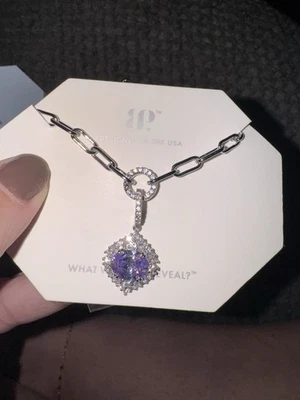 Bomb Party- OG Necklace- Songbirds Secret- Rhodium And Lavender Topaz CZ - Image 1 of 3