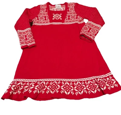 Hanna Anderson Nordic Winter  Sweater Dress Christmas Holiday Dress 110 5T - Image 1 of 4