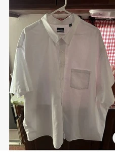 VAN HEUSEN MENS BIG /TALL 4 XL WHITE BUTTON DOWN SHIRT - Picture 1 of 5