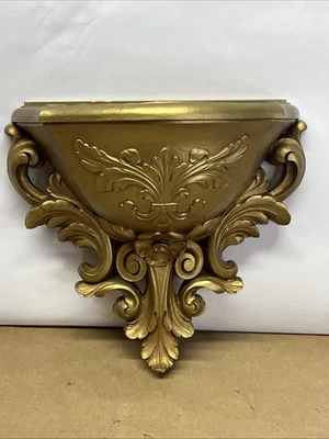 Aplique de pared dorado vintage años 70 HOMCO maceta imitación planta soporte para flores 6050 Foto 1 de 4