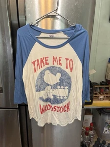 Woodstock Take Me To Woodstock Vintage 2016 3/4 Sleeve Size M - Picture 1 of 5