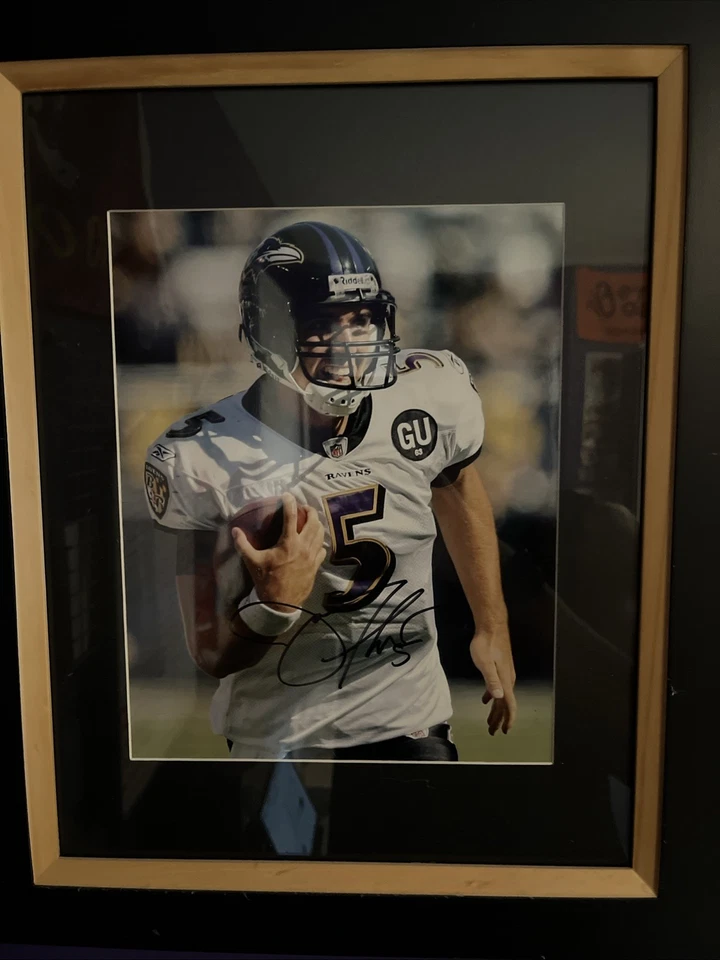 16x20 Matted Framed Autographed Ravens Joe Flacco Picture.  - Image 1 of 1