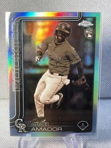2025 Topps Chrome Chrome Adael Amador Sepia Refractors #255 Colorado Rockies - Picture 1 of 2