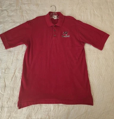NFL Tampa Bay Buccaneers Bucs Embroidered Football Polo Shirt Men's Size Large - Image 1 of 4