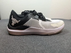 Men's Under Armour Project Rock BSR Charged Size 9.5 Black White Training Shoes - Picture 1 of 7