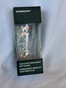 2023 Starbucks Holiday Ice Cold Cup Keychain Ornament Bling Iridescent - Picture 1 of 8