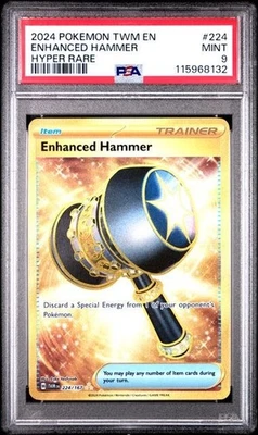 2024 Pokemon TWM EN Enhanced Hammer HYPER RARE 224/167 PSA 9 MINT GOLD FULL ART - Image 1 of 2