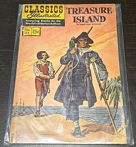 Classics Illustrated #64 Treasure Island By Robert Louis Stevenson - Picture 1 of 2