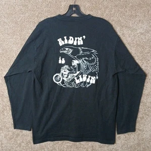 Camisa Polo Algodón Ridin Is Livin Colorado Motociclista Águila Estampado Gráfico L - Imagen 1 de 6