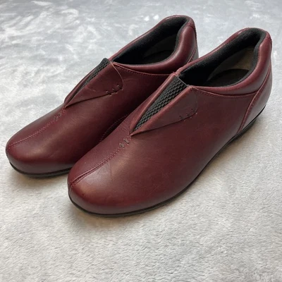 Drew Naples Orthotic Shoes Womens 9WW Oxblood Leather Slip On Comfort Loafers - Image 1 of 4