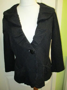 WAS £49.50 BNWT PER UNA WOMENS BLACK JACKET SIZE 16 SMART DRESSY LIGHTWEIGHT - Picture 1 of 5