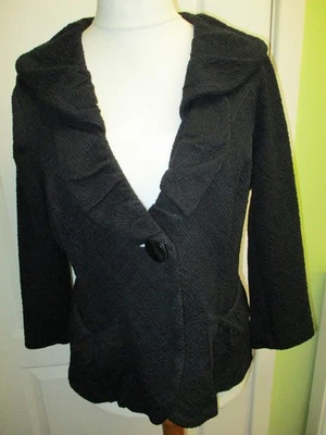 WAS £49.50 BNWT PER UNA WOMENS BLACK JACKET SIZE 16 SMART DRESSY LIGHTWEIGHT - Image 1 of 4
