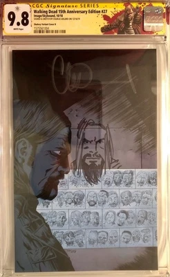 Walking Dead #27 15th Anniversary Shalvey Variant B SS CGC 9.8 Sign+SketchAdlard - Image 1 of 2