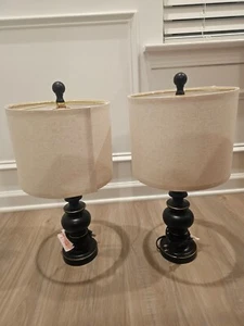 lamp set of 2 for living room tables black new - Picture 1 of 2