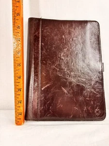 Franklin Covey Full Grain Leather Brown Planner 7 x 10 9 Pockets Pen Holder - Picture 1 of 10