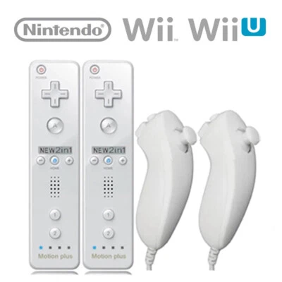 Nintendo Wii / U ORIGINAL 2 in 1 Remote Motion Plus Inside Controller & Nunchuk - Bild 1 von 4