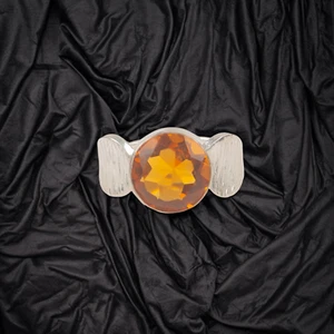 Citrine Gemstone 925 Sterling Silver Ring Handmade Jewelry Ring For Gift - Picture 1 of 3