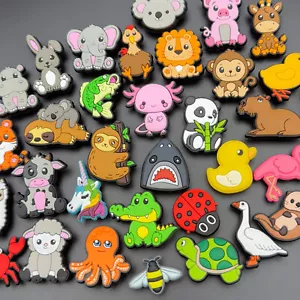 Cute Animal Croc Charms for Clogs Farm Sea Capybara Duck Axolotl Sloth Pig Panda - Picture 1 of 133