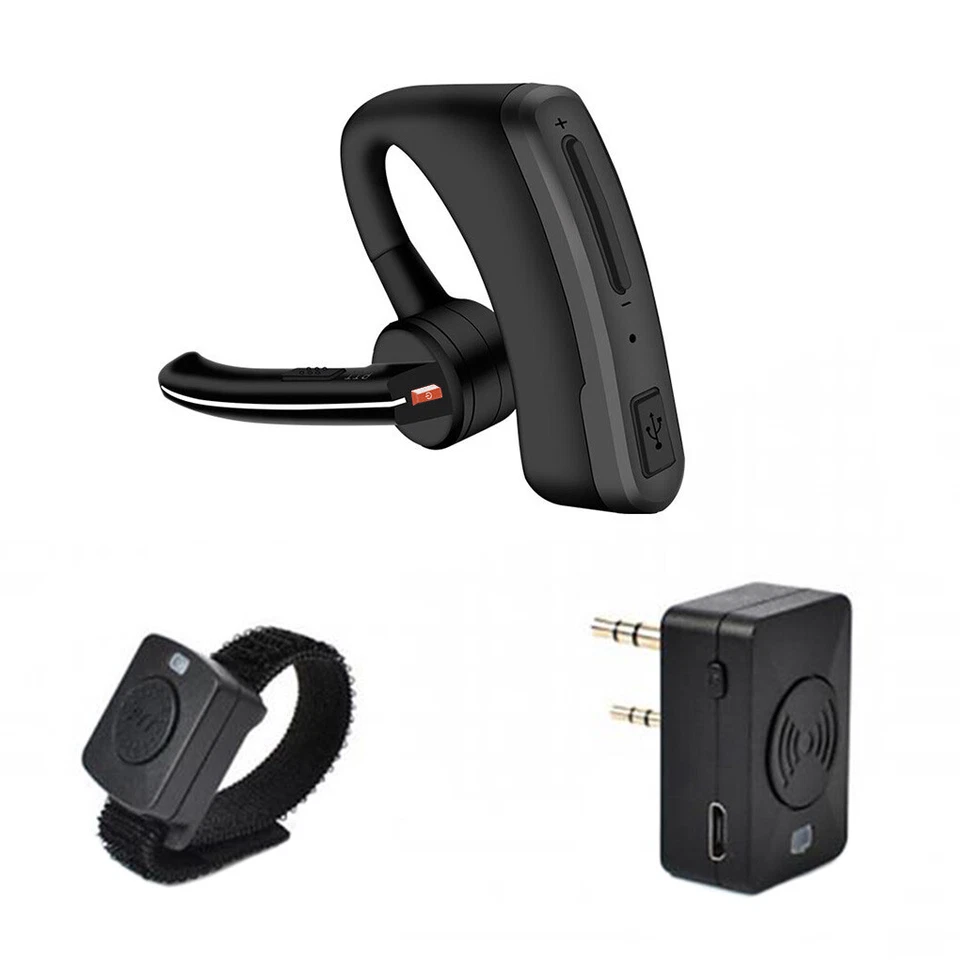 Bluetooth Wireless Headset & PTT Key for Motorola KENWOOD Ham Radio Earphone - Image 1 of 4
