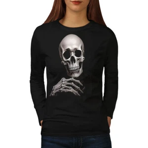 Wellcoda Realistic Skeletal Portrait with Gothic Damen Langarm T-Shirt - Bild 1 von 5