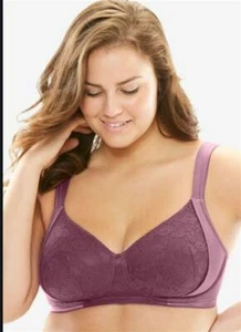 NEw Comfort Choice Side Wire Bra Plum 44B Leisure #78597 - Picture 1 of 1