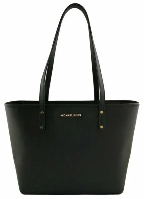 Michael Kors 35H9GTVT1L Jet Set Medium Carryall Tote Bag Purse - Black