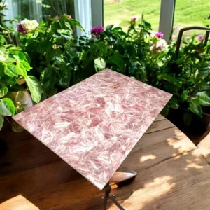 48"x24" Rectangle Rose Quartz Stone Dining Table Crystal Healing Gemstone Decors - Picture 1 of 6