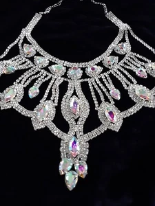 Bold Iconic Crystal & Rhinestone Couture Necklace - Picture 1 of 13