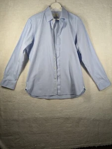 Ted Baker Endurance Contrast Cuff Blue Dress Shirt Men's 16.5 34/35 Geometric  - Picture 1 of 23
